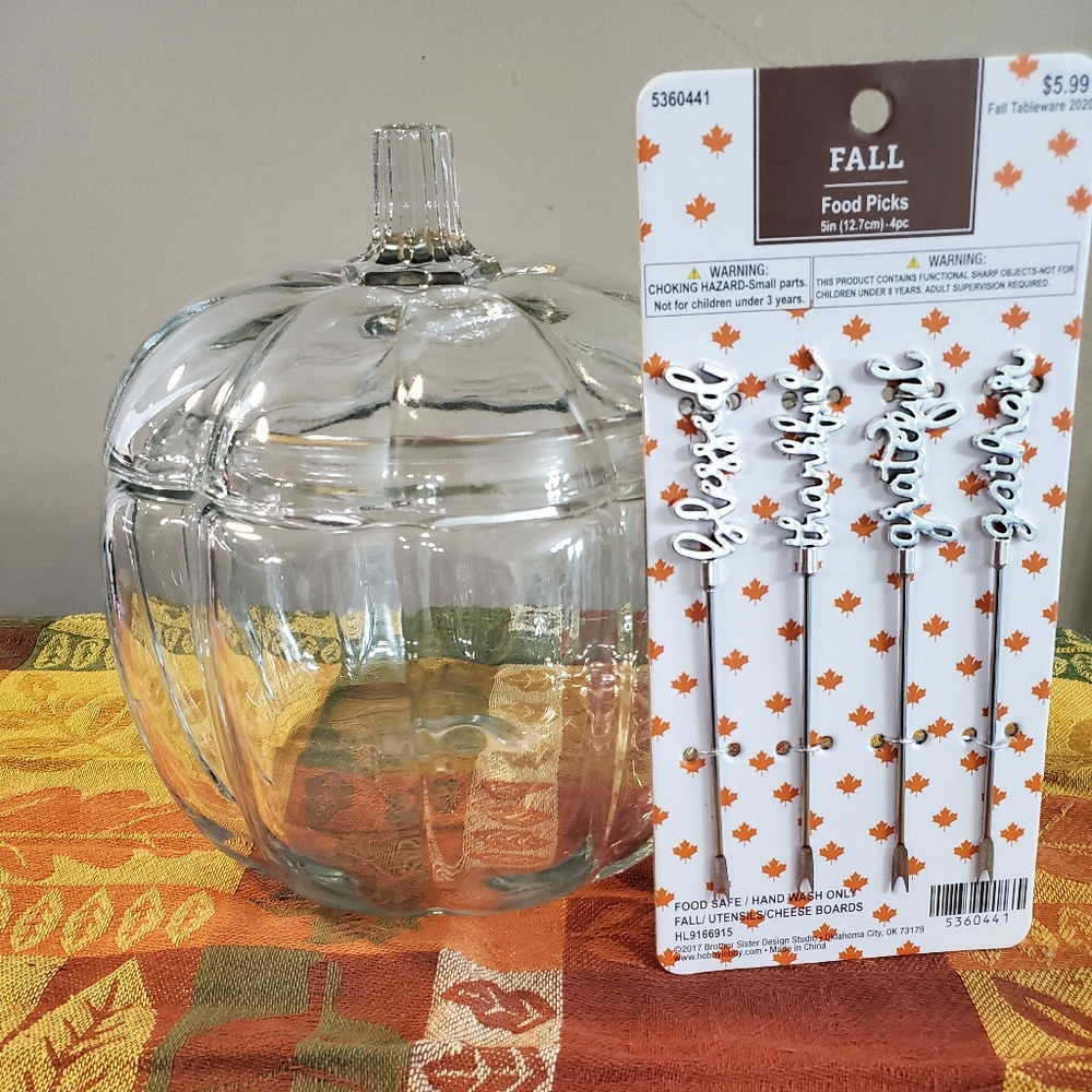 Fall Pumpkin and Food Pick Set
